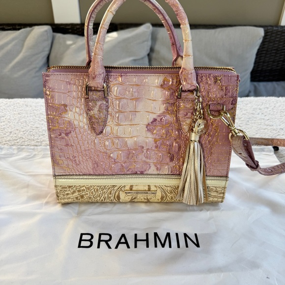 Brahmin Anywhere Convertible Lilac Whimsy Embossed Women's Bag NWT - Picture 1 of 8